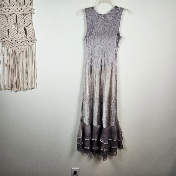 Komarov Elegant Beeded Maxi Gray Ombre Dress Small Party Wedding Formal - Picture 7 of 9